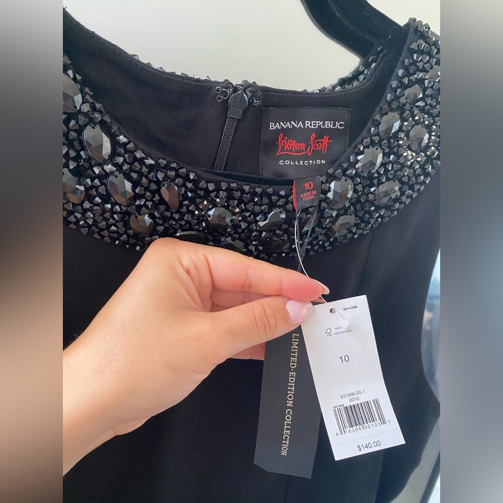 Banana Republic- NWT! L’Wren Scott Collection Black Knee Length Dress -Size 10 - Picture 5 of 9